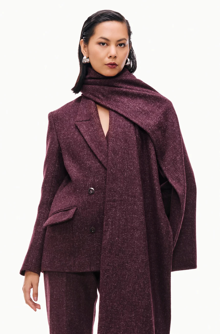 Wool Scarf Blazer 45